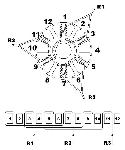Схема бесколлекторного мотора